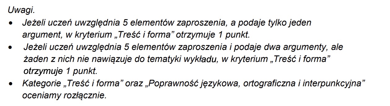 Zasady oceniania zaproszenia egzamin ósmoklasisty z polskiego Treść i forma Poprawność CKE Baba od polskiego uwagi