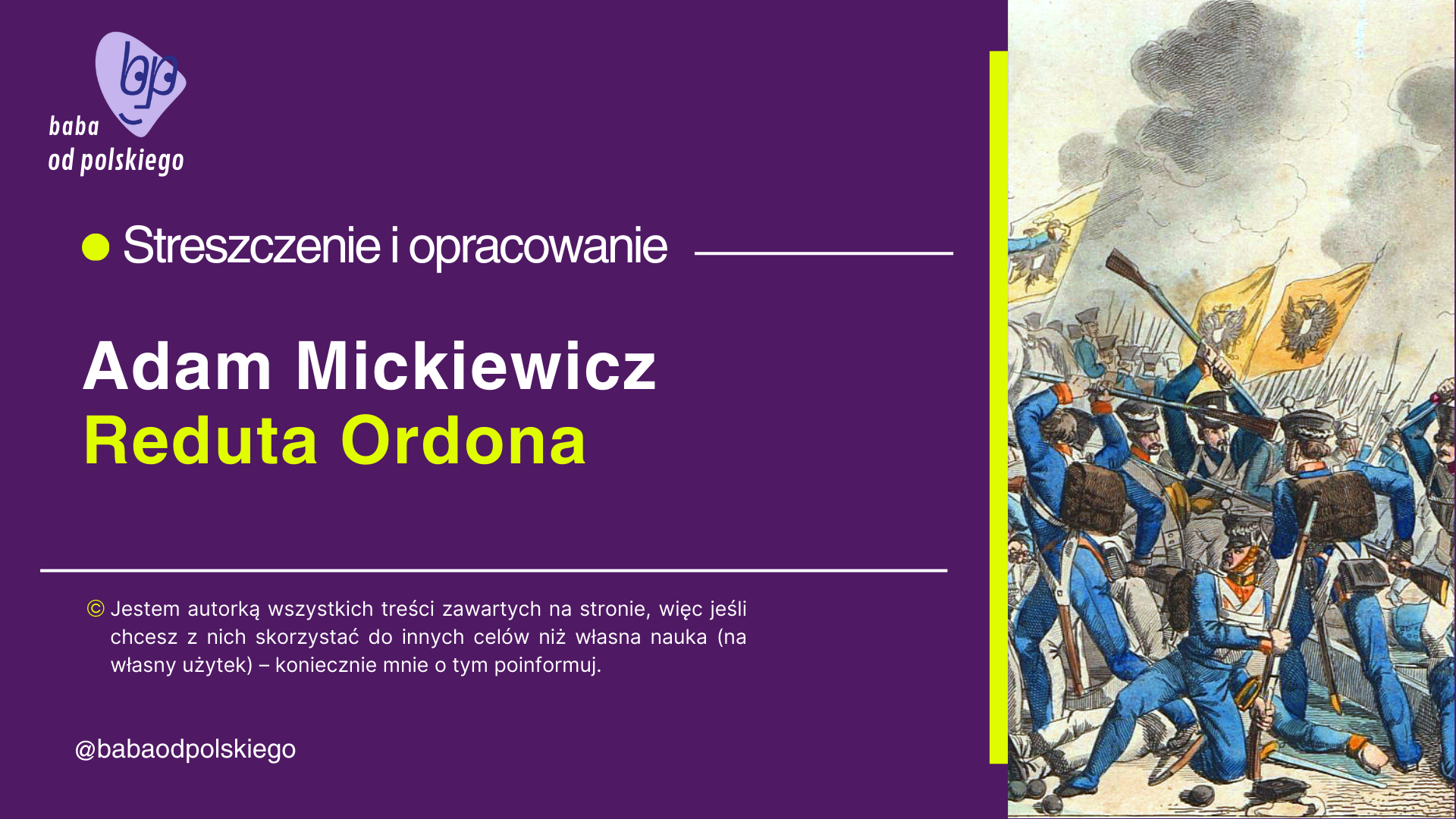 Reduta Ordona Tekst Wolne Lektury „Reduta Ordona”, Adam Mickiewicz — opracowanie i streszczenie