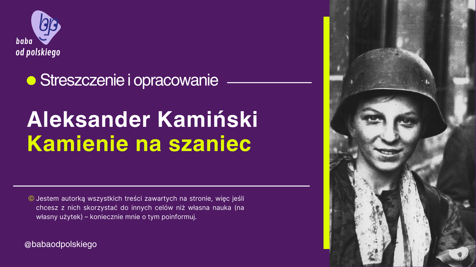 Dlaczego Warto Przeczytać Kamienie Na Szaniec Kamienie na szaniec - Aleksander Kamiński - Baba od polskiego