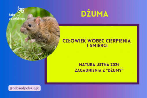 Człowiek wobec cierpienia i śmierci Dżuma matura ustna 2024 pytania jawne CKE opracowanie pytania zagadnienia Baba od polskiego Albert Camus