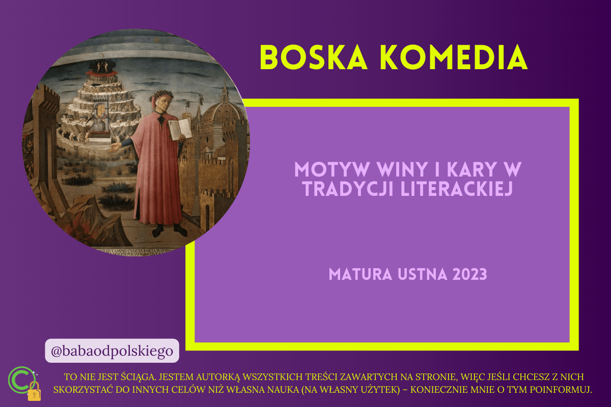 Motyw Winy I Kary W Dziadach Cz 2 Motyw winy i kary w tradycji literackiej. Omów zagadnienie na podstawie