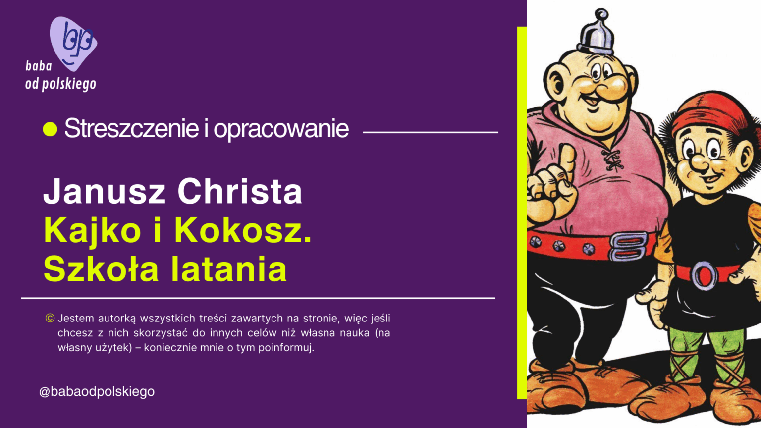 Kajko I Kokosz Streszczenie Szczegółowe „Kajko i Kokosz”, Janusz Christa — opracowanie i streszczenie
