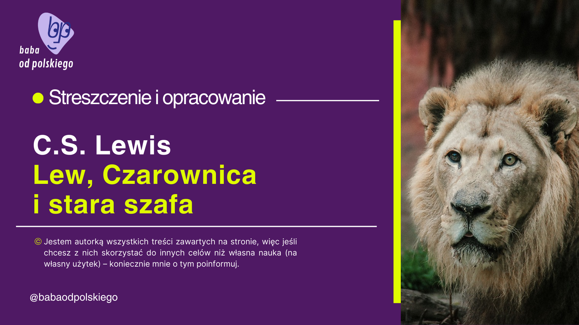 „Lew, Czarownica i stara szafa”, C.S. Lewis — opracowanie i streszczenie