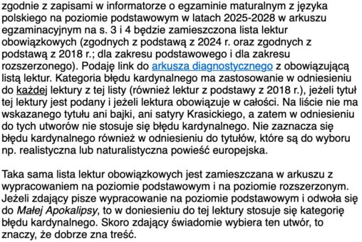 Błąd kardynalny w lekturach obowiązkowych – nieprawidłowa interpretacja