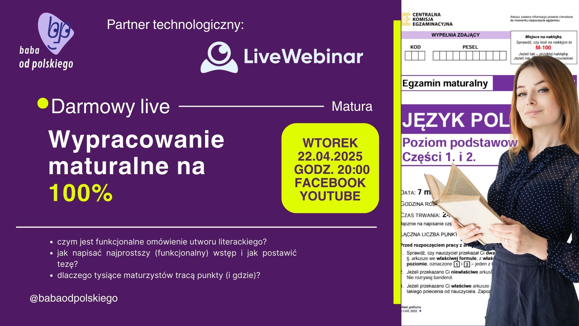 WEBINAR: Wypracowanie maturalne na 100% [LIVE]