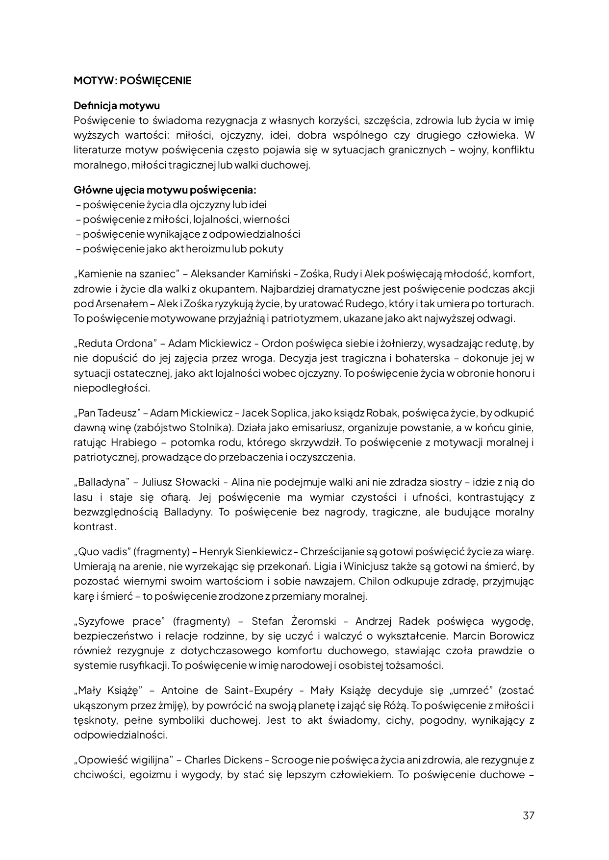 „Motywy do egzaminu ósmoklasisty” – Twoja baza gotowych argumentów z lektur obowiązkowych [42 strony]