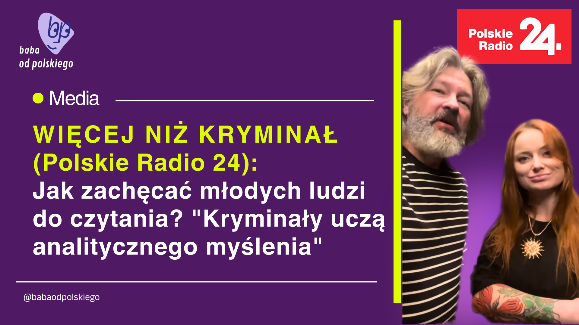 „Kryminały uczą analitycznego myślenia”. Jak zachęcać młodych ludzi do czytania? — „Więcej niż kryminał”, Polskie Radio 24