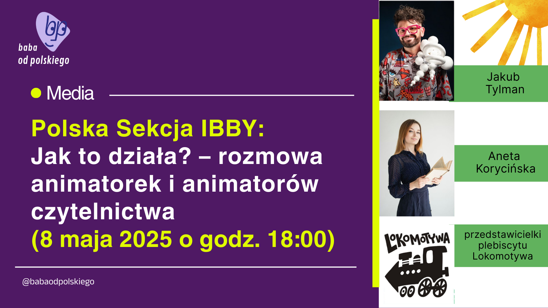 Jak to działa? – rozmowa animatorek i animatorów upowszechniających czytelnictwo / 8 maja o godz. 18:00
