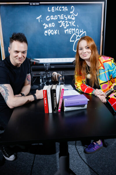 Warszawa, 07.05.2025, Studio S11 O-1, Audycja Matura po godzinach, n.z. Krzysztof Sokolowski, Aneta Korycinska Baba od polskiego, fot. Piotr Podlewski / Polskie Radio