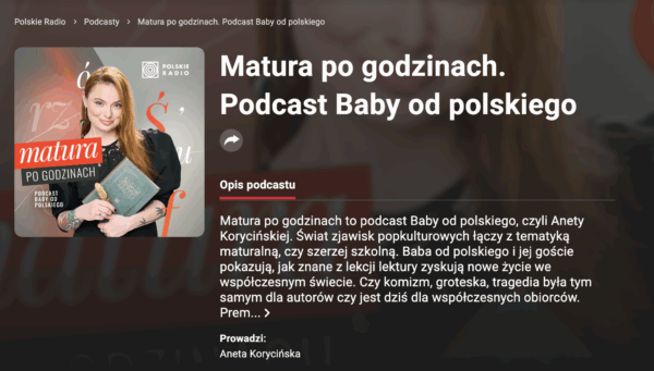Podcast Polskiego radia - Matura po godzinach - podcast Baby od polskiego