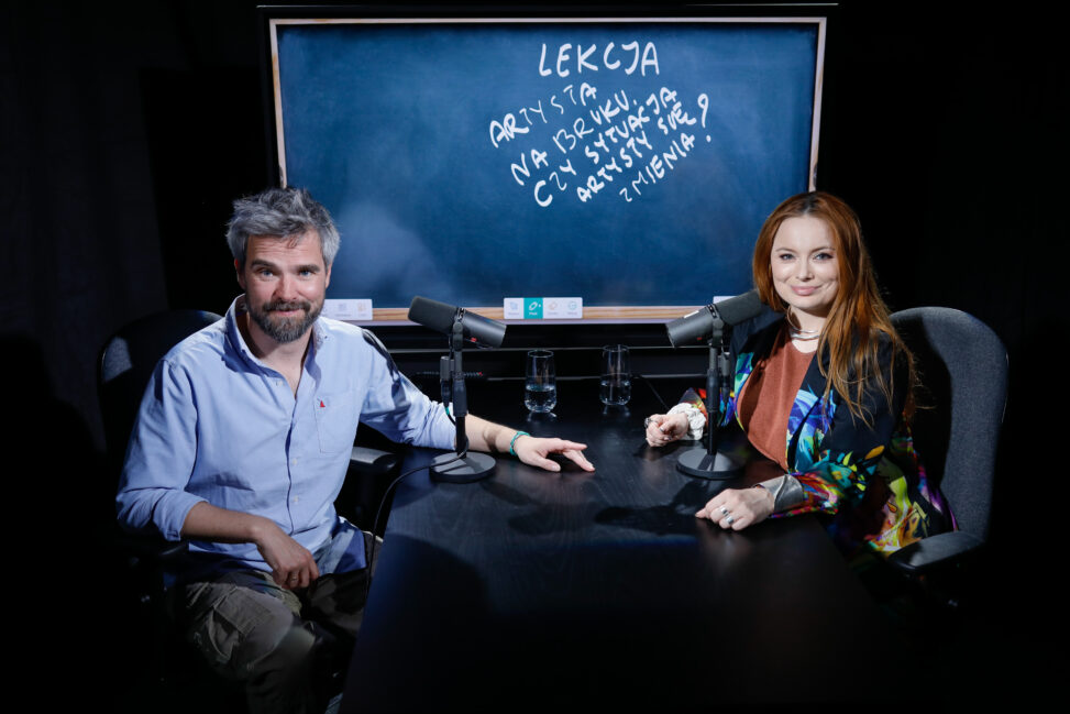 Warszawa, 21.05.2025, Studio S11 O-1, Audycja Matura po godzinach, n.z. Zygmunt Miloszewski, Aneta Korycinska Baba od polskiego, fot. Piotr Podlewski / Polskie Radio