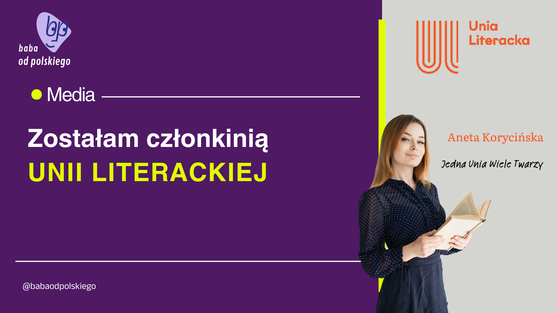Zostałam członkinią Unii Literackiej