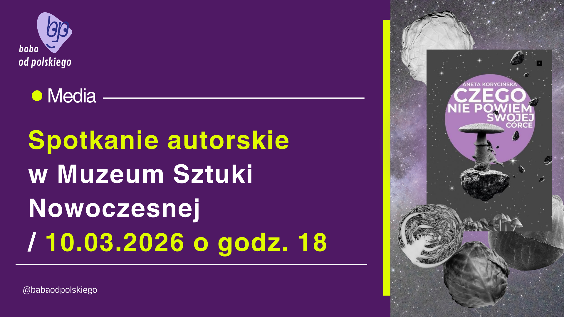 Spotkanie autorskie w Muzeum Sztuki Nowoczesnej w Warszawie / 10.03.2026 o godz. 18