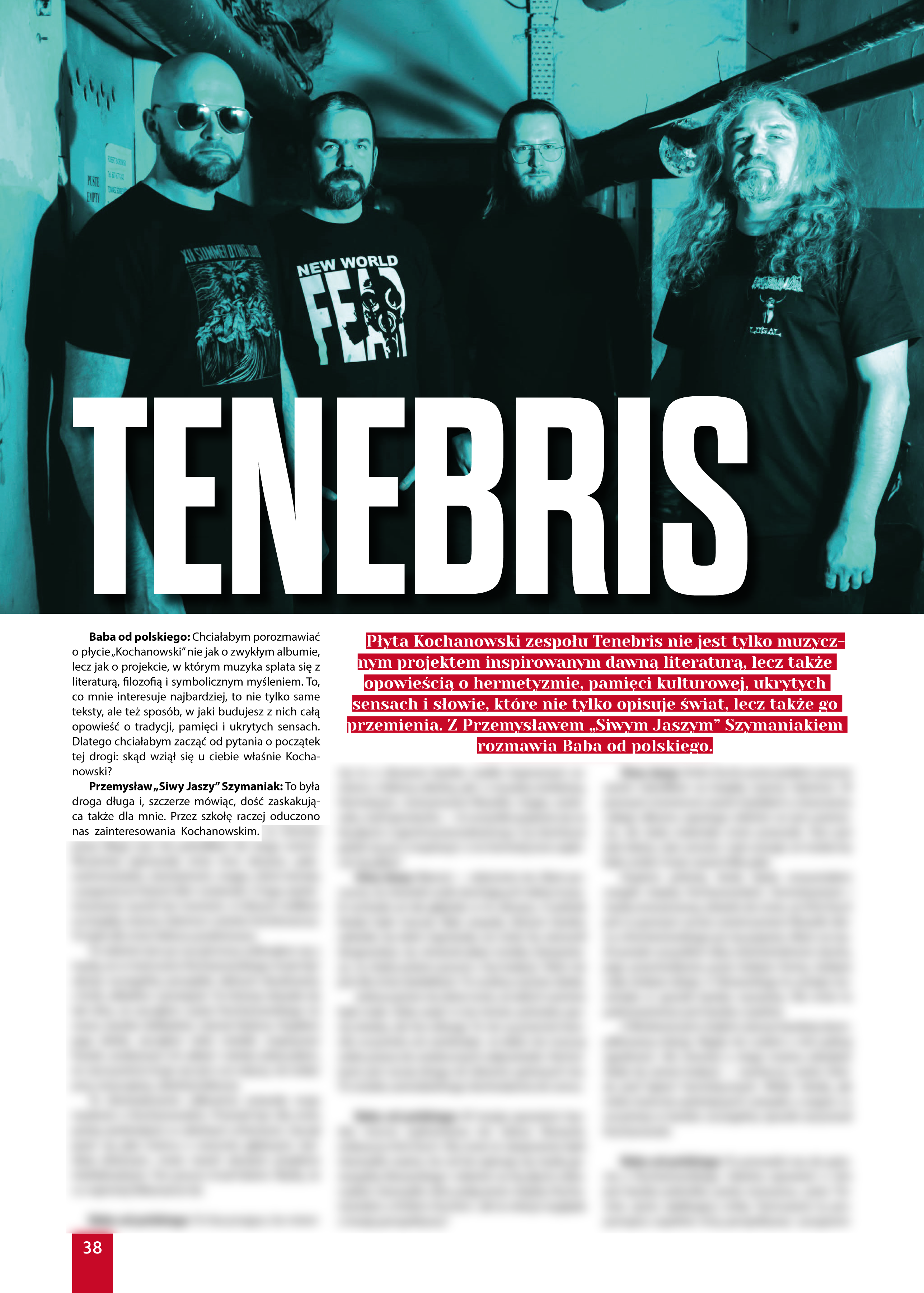 „Musick Magazine” nr 52: Przeprowadziłam wywiad z Siwym Jaszym z „Tenebris”