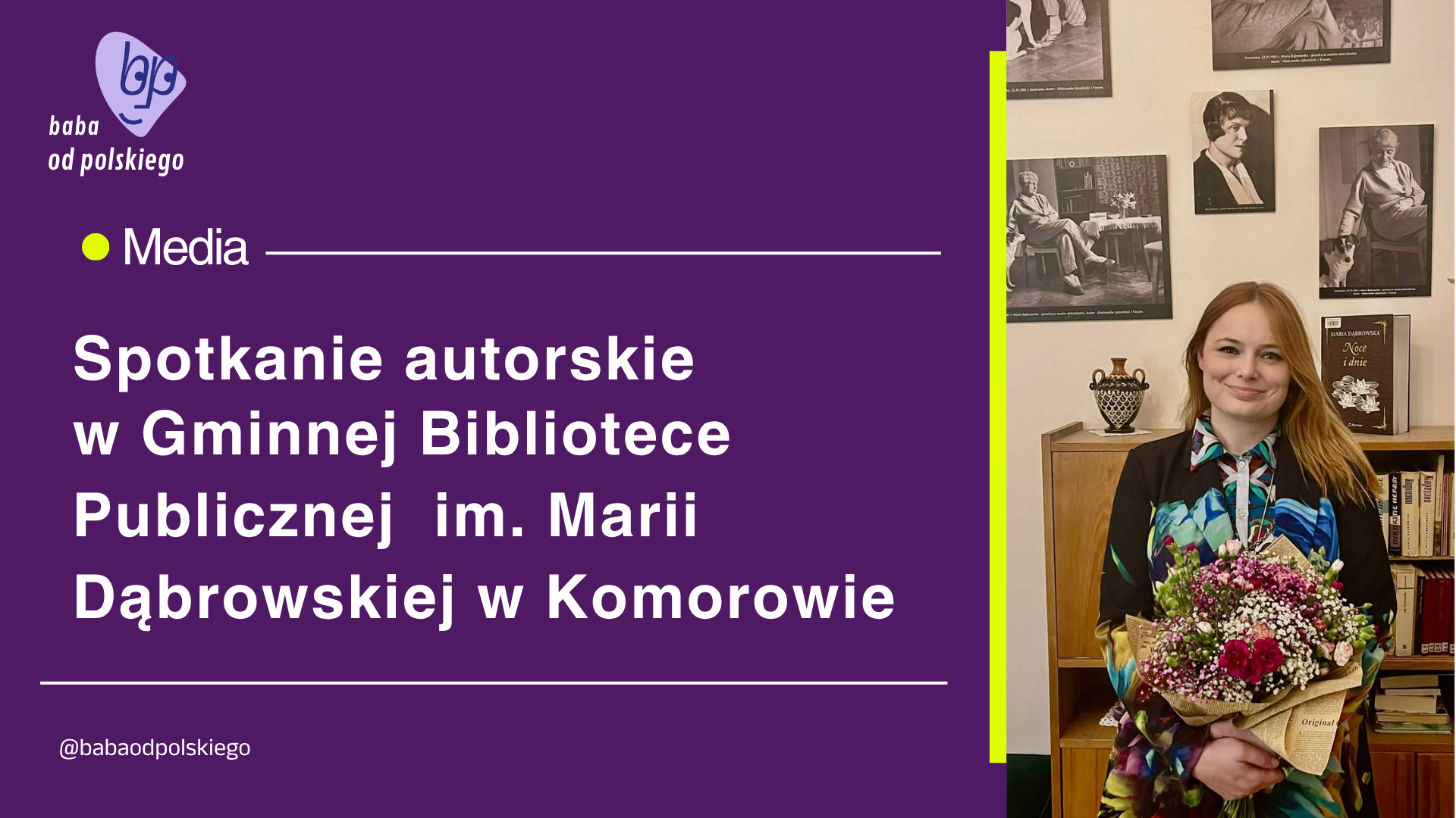 Spotkanie autorskie w Gminnej Bibliotece Publicznej im. Marii Dąbrowskiej w Komorowie