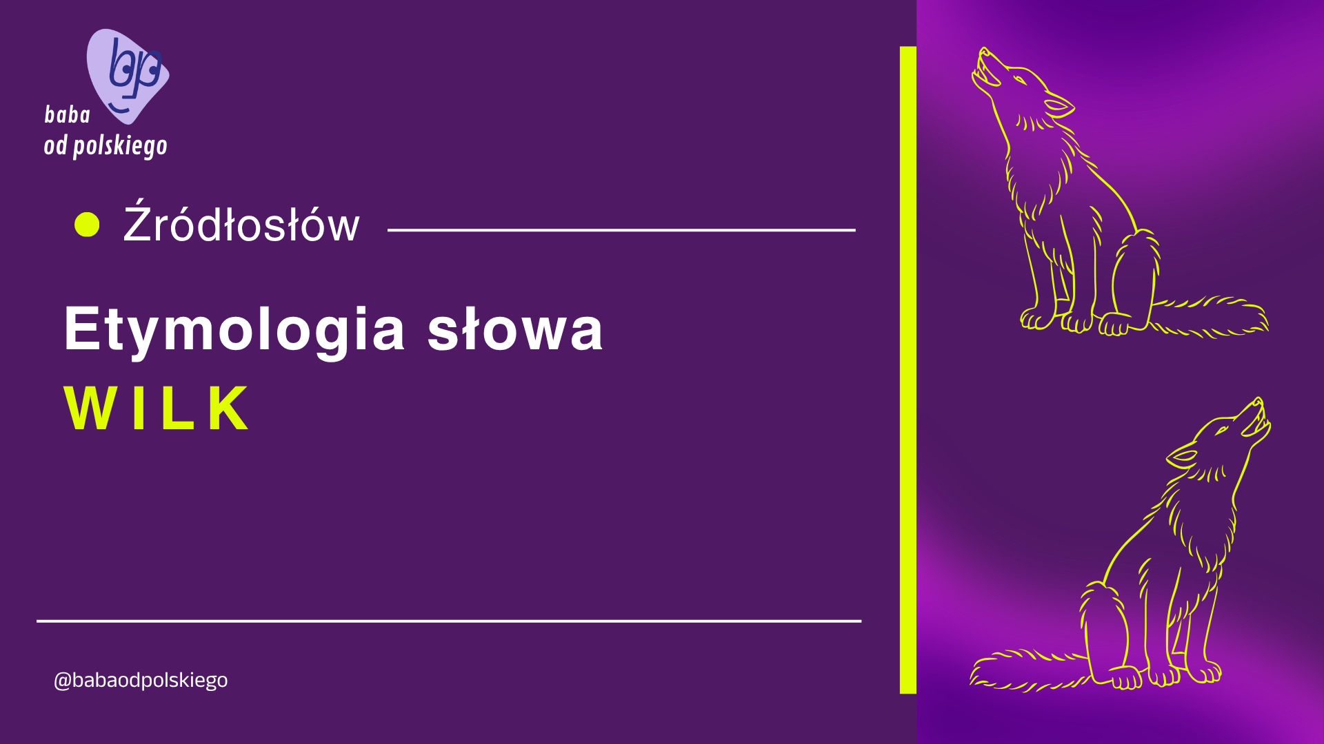 Źródłosłów: etymologia słowa wilk