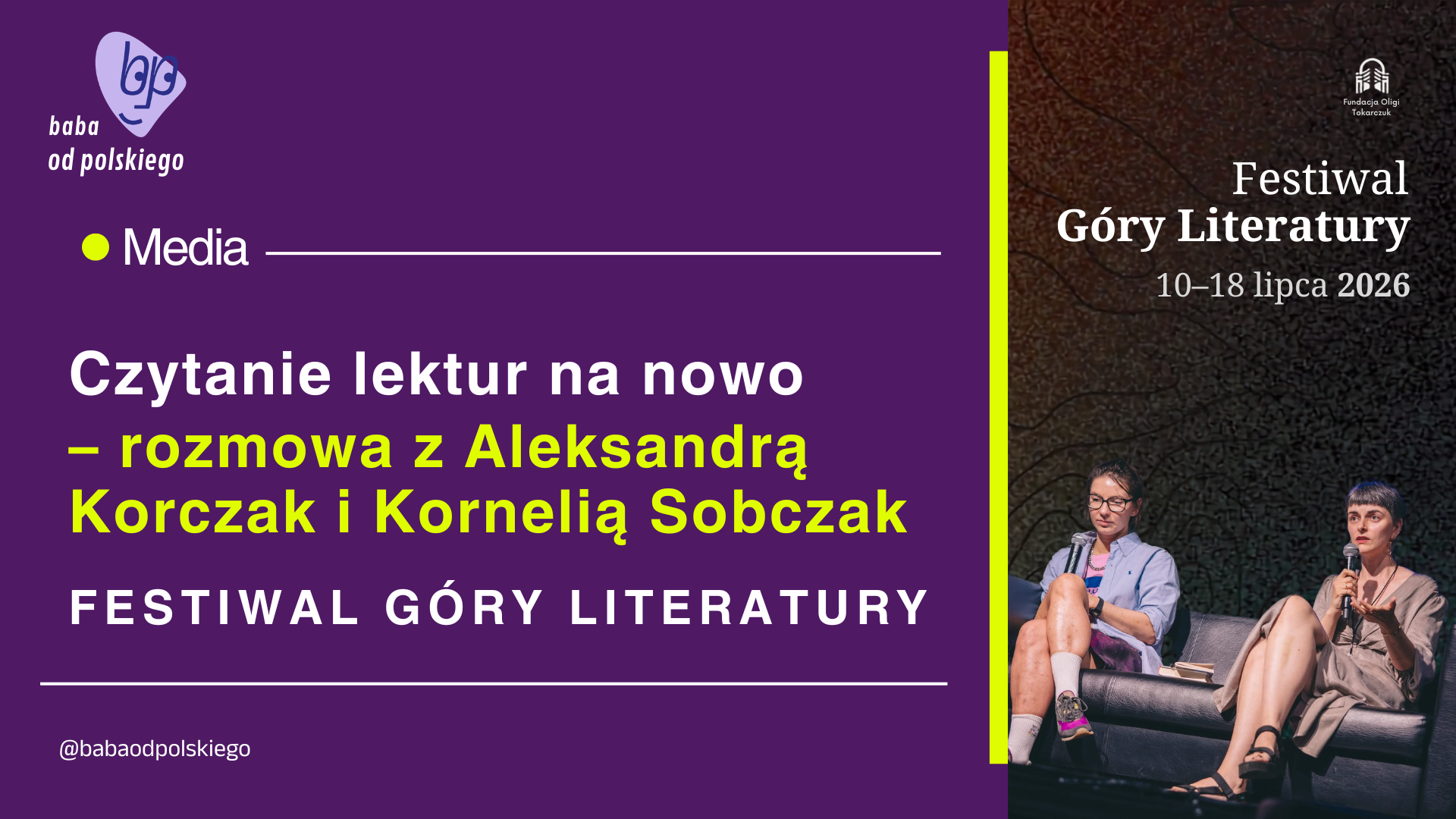 Czytanie lektur na nowo – rozmowa z Aleksandrą Korczak i Kornelią Sobczak