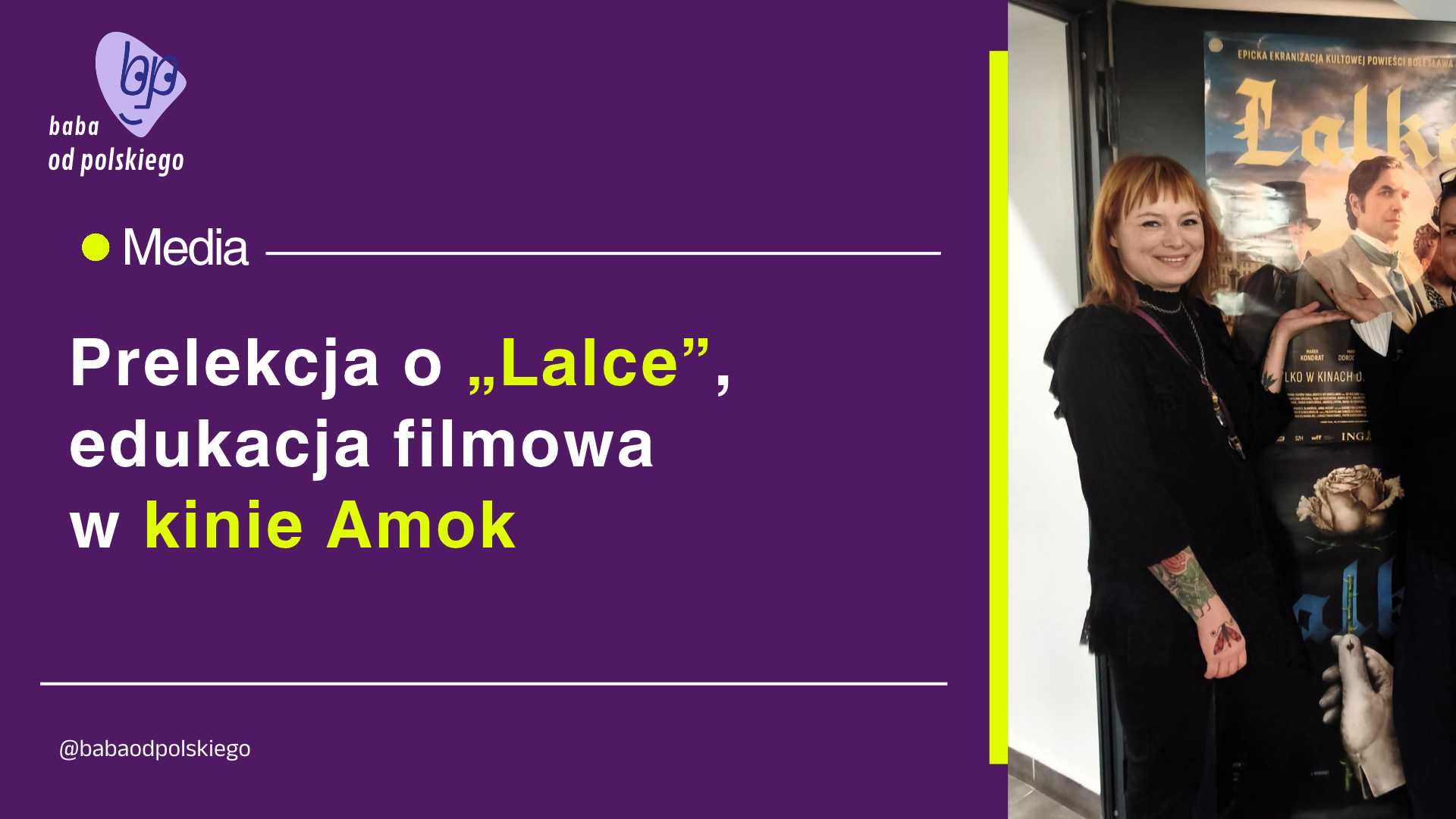 Prelekcja o „Lalce”, edukacja filmowa w kinie Amok