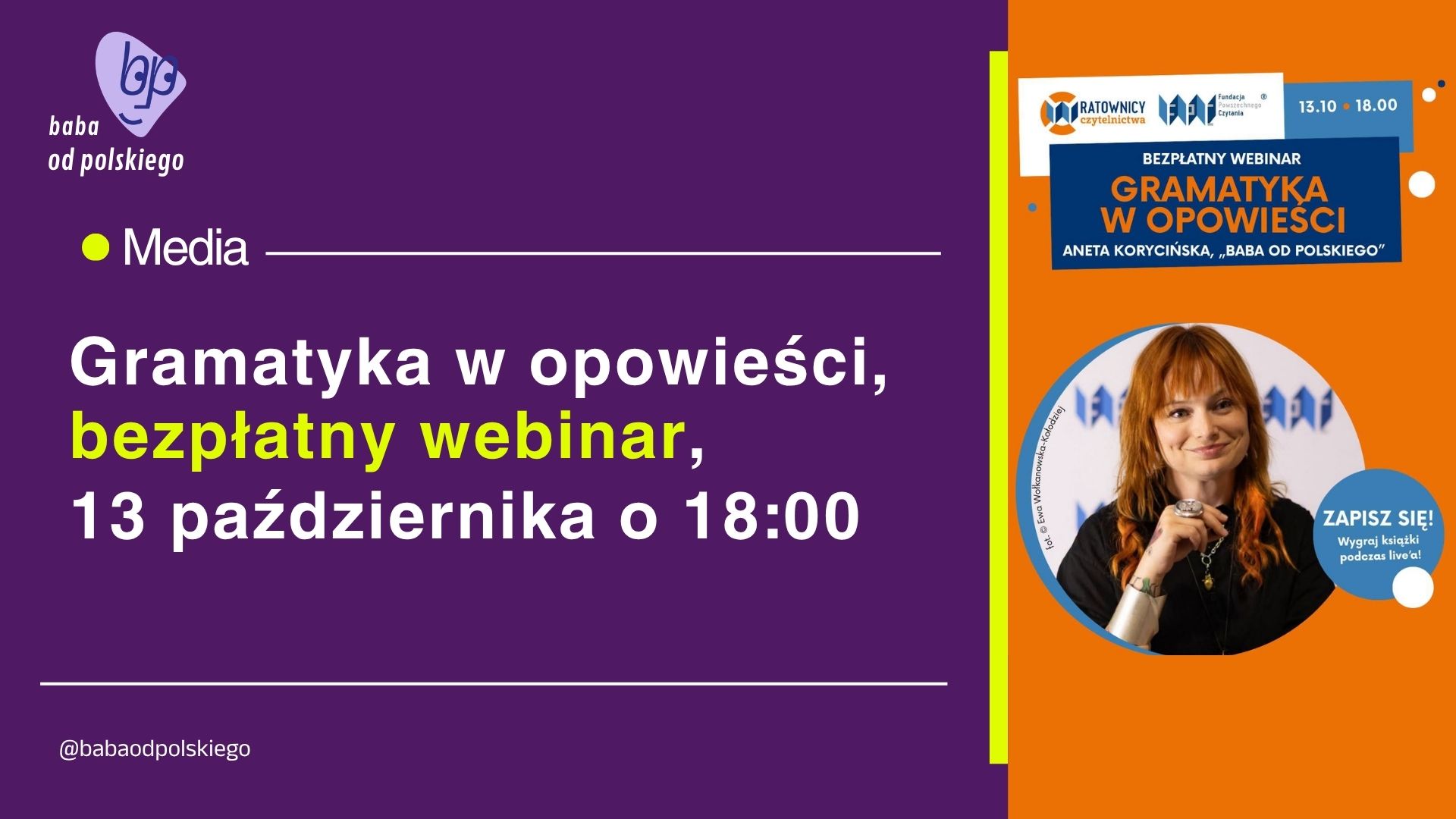Gramatyka w opowieści / bezpłatny webinar / 13 października o 18:00